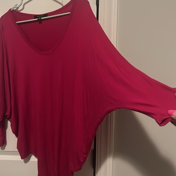 Karen Kane size XL Batwing Soft Pink Tie Front Shirt Top - Picture 4 of 8